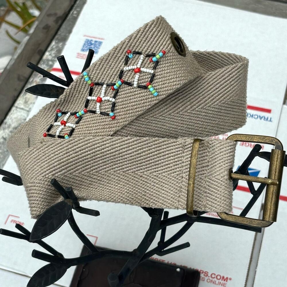 Beige Woven Belt